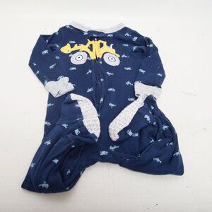 Carter’s Baby Boy 18M Footed Pajamas – Navy w/ Construction Trucks – Zipper Clos
